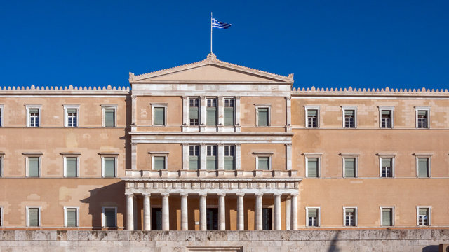 Amazing view of The Greek parliament in Athens, Attica, Greece