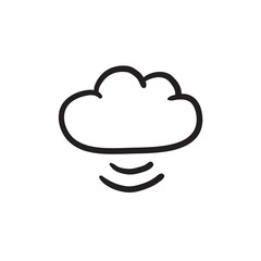 Cloud computing sketch icon.
