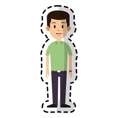 young caucasian man icon image vector illustration design 