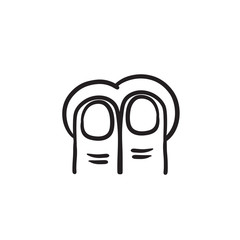 Touch screen gesture sketch icon.