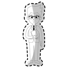 happy young businessman icon image vector illustration design 