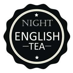 Night english tea stamp.Sign.Seal.Logo