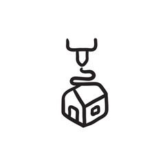 Obraz premium Tree D printing sketch icon.