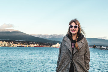 Girl at Vancouver Mountains, Canada