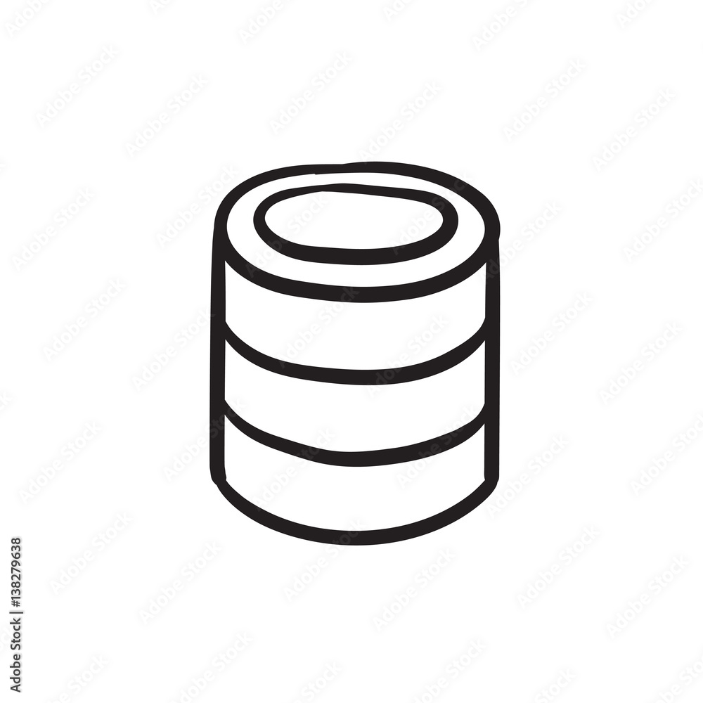 Poster computer server sketch icon.