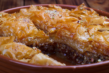 Homemade traditional baklava