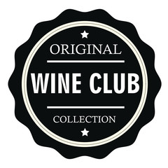 Original wine club collection stamp.Sign.Seal.Logo
