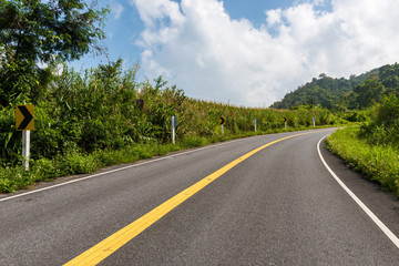 Fototapeta premium Winding Paved Road in the mountain.