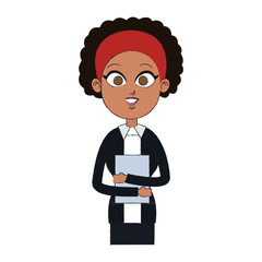 young pretty business woman in professional outfit icon image vector illustration design 