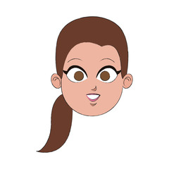 face of young pretty woman icon image vector illustration design 