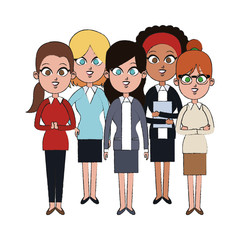 team of young business women icon image vector illustration design 