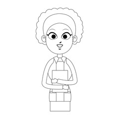 young pretty business woman in professional outfit icon image vector illustration design 