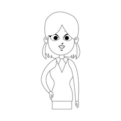 young pretty business woman in professional outfit icon image vector illustration design 