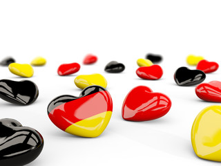 Heart with flag of germany isolated on white