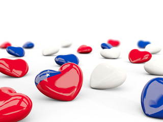 Heart with flag of samoa isolated on white