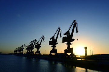 Obraz premium Gantry crane in the port
