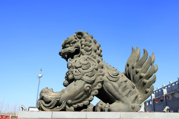 Fototapeta premium The copper lion sculpture