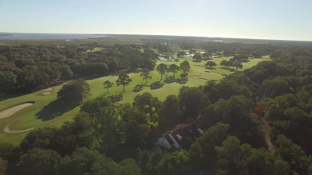 Golf Course on River near Toll Bridge in Charleston, SC