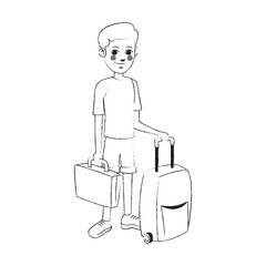 man tourist icon image vector illustration design 