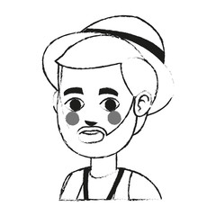 handsome young man wearing hat icon image vector illustration design 