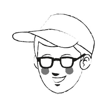 handsome young man with baseball cap  icon image vector illustration design 