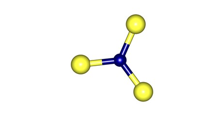Boron tribromide molecular structure isolated on white