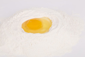 Eggs and flour for baking.