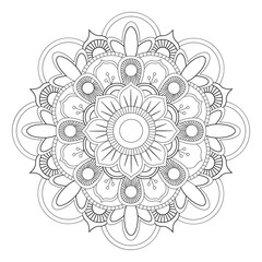 Mandala. Vector illustration. Coloring