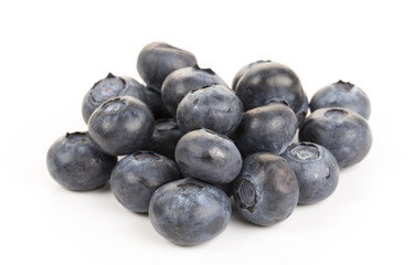 Fresh blueberry closeup on the white background