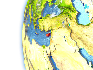 Cyprus on model of Earth