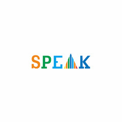 Speak triangle logo vector