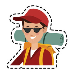man tourist travel icon image vector illustration design 