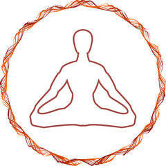 Logo with the man in yoga asana.