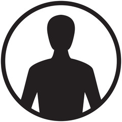 Man icon. Black isolated on white.