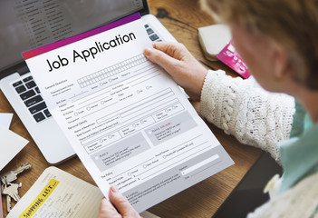Naklejka premium Job Application Hiring Document Form Concept