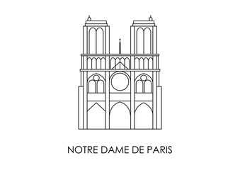 Obraz premium Landmark of France - Notre Dame de Paris Icon