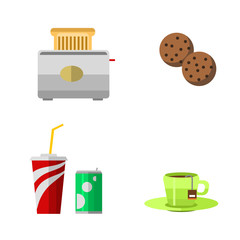 Vector icons sweet fast food elements.