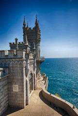 View from castle swallow`s nest on Black Sea Yalta Crimea 