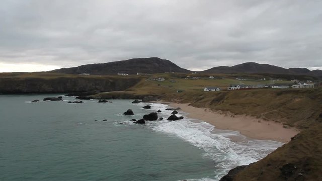 Beach at Sango Bay at high tide Durness Scotland
