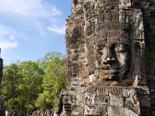 Four faces temple at angkor wat siem reap