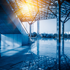 empty space front of modern business architecture in city of China.