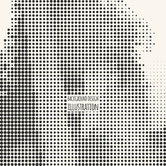 Halftone illustration. Black and White Grunge Effect.