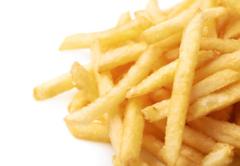 Pile of a french fries isolated