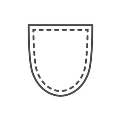 Shield shape icon. Black silhouette sign isolated on white background. Symbol of protection, arms, security, safety. Flat retro style design. Element vintage heraldic emblem Vector illustration