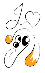 I love dog – Vector graphic print for t-shirt.