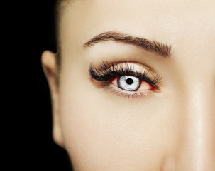 Naklejka premium A beautiful insightful look vampires woman's eye