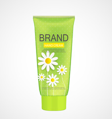 Hand Care Cream Bottle, Tube Template for Ads or Magazine Backgr
