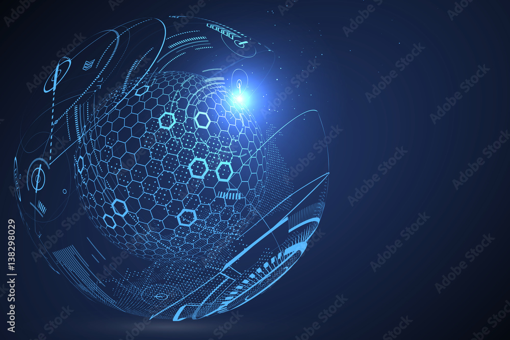 Aufkleber futuristic globalization interface, a sense of science and technology abstract graphics.
