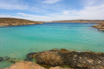 Seascape with beautiful blue water