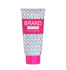 Hand Care Cream Bottle, Tube Template for Ads or Magazine Backgr